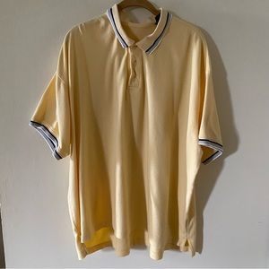 Vintage St. John's Bay Interlock Polo Men's Size 2XL Yellow w/ Blue & White Trim